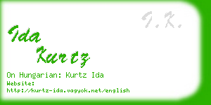 ida kurtz business card